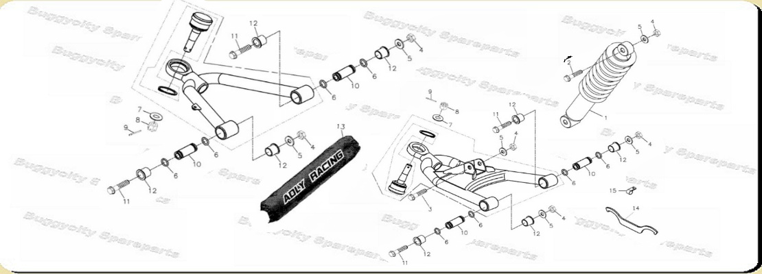 A-Arms, Stoßdämpfer, Adly, Hurricane 320